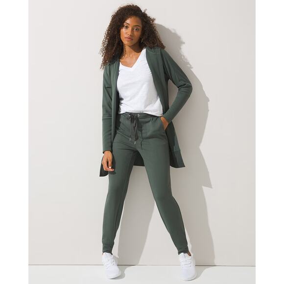 Soma Pants - Soma Set WKND Soft Brushed Terry Hooded Cardigan & Jogger 2 Piece Green Medium